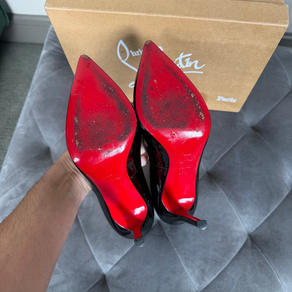 Christian Louboutin Pigalle 120 Black Patent Pumps Size 40.5 - Picture 11 of 16